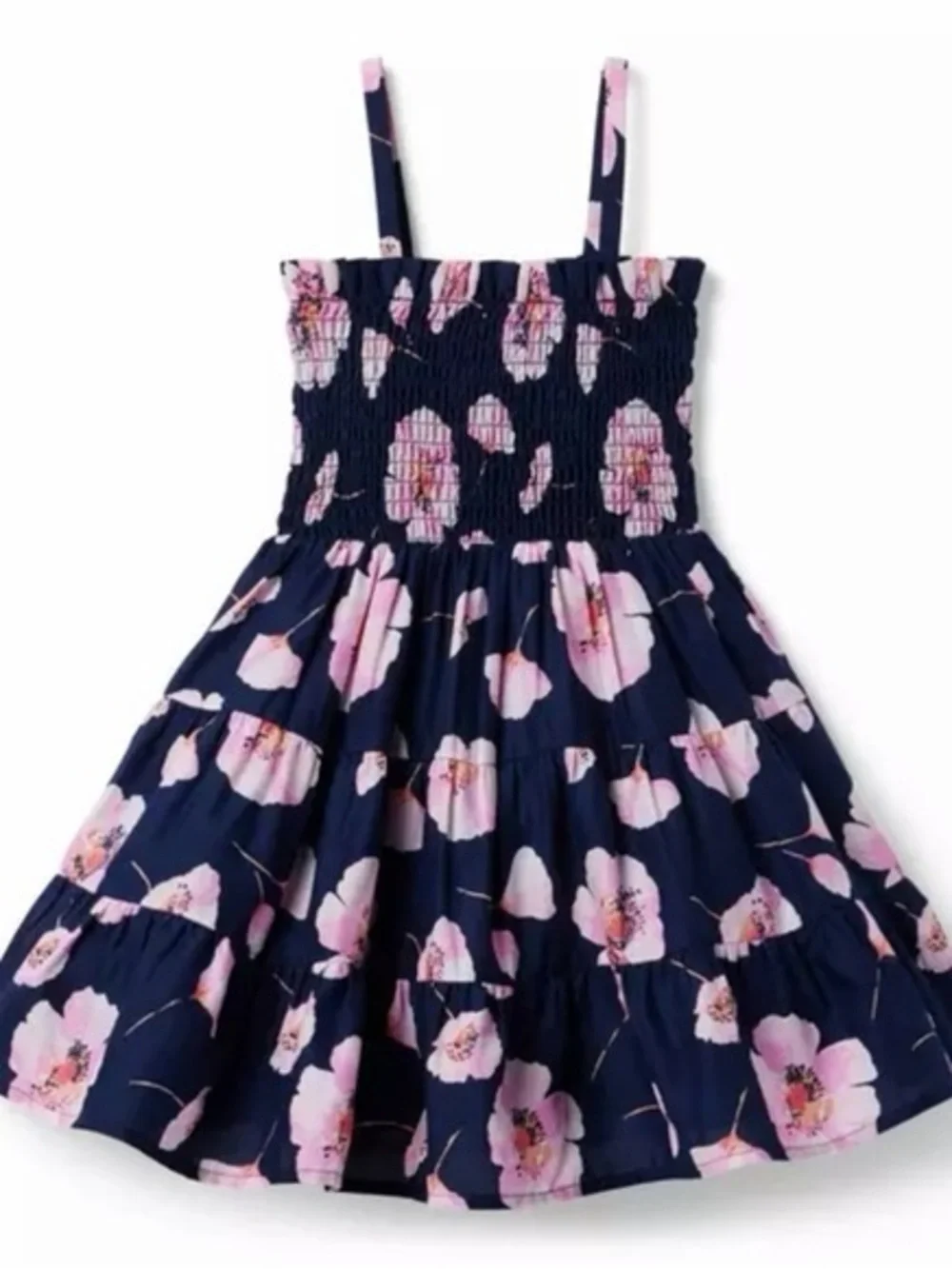 Janie and jack size 8 Hannah smocked floral dress pink blue